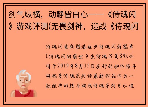 剑气纵横,动静皆由心——《侍魂闪》游戏评测(无畏剑神,迎战《侍魂闪》——游戏评测续写)